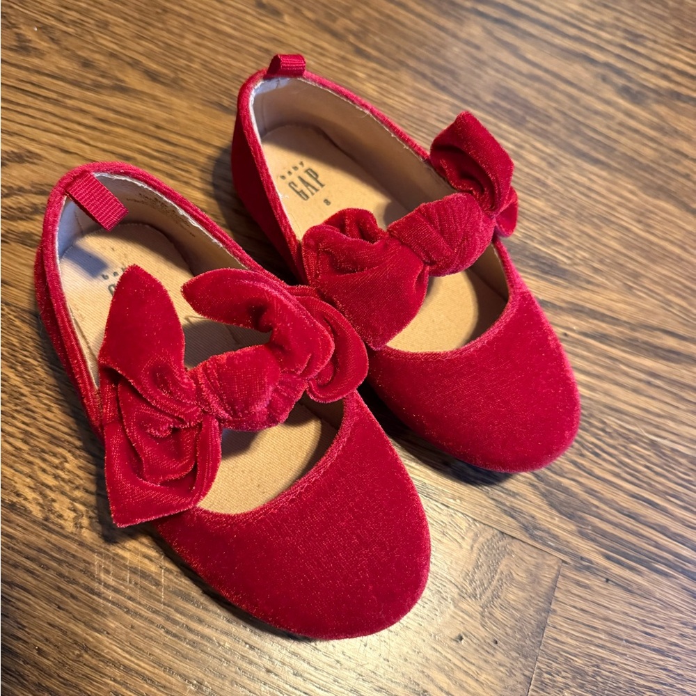 GAP Kids Red Velvet Bow Flats